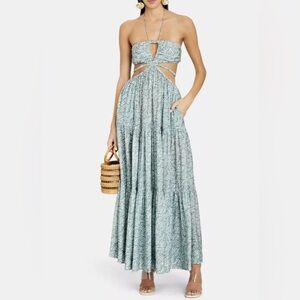 JONATHAN SIMKHAI Laurel Cut-Out Printed Maxi Dress